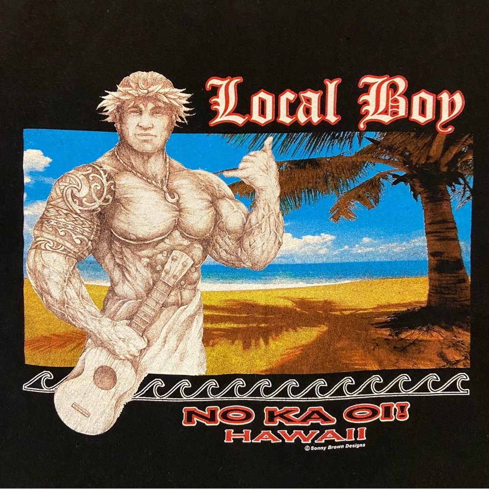 Hawaiian Da Kine Local Boy “No Ka Oi” Hawaiian shirt sz L - Picture 8 of 11